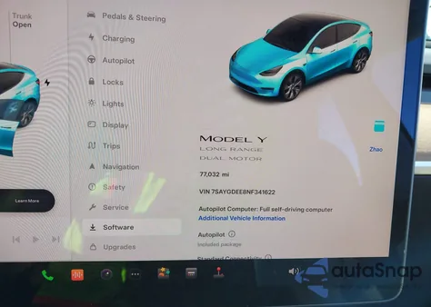 2022 Tesla Model Y Long Range Dual Motor All-Wheel Drive z USA, uszkodzony, nr VIN 7SAYGDEE8NF341622